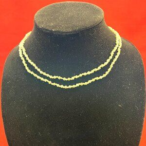 Strand Of Green 35" Glass Beaded Necklace